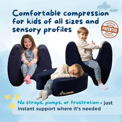 TED KANGAROO Sensory Soft Squeeze Seat – Calming Compression Chair for Kids with Sensory Needs, Washable Cover, Rocking Design thumbnail 6