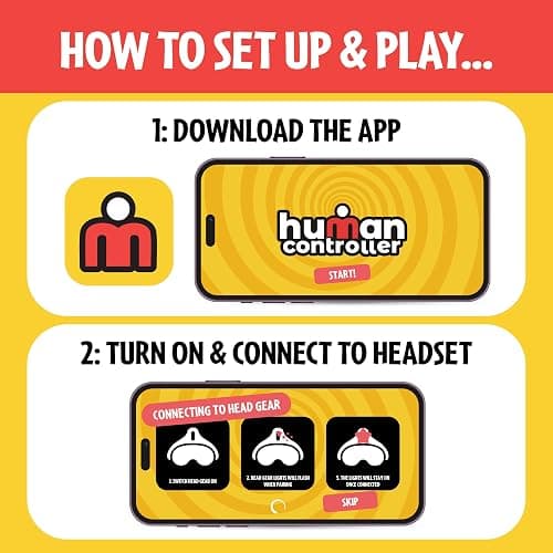 TOMY Human Controller Game – Interactive Blindfold Challenge with Vibrating Headset & Mobile App – Fun Team & Party Game for 2+ Players – 30+ Hilarious Tasks – iOS & Android Compatible – Ages 14+ thumbnail 4