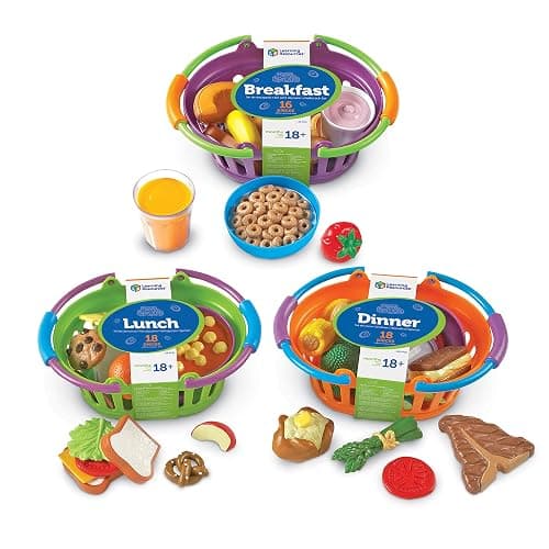Learning Resources New Sprouts Bundle of Breakfast, Lunch and Dinner - Food Toys, Pretend and Play, Imaginative Skills, Toddlers Kitchen Toys, Fruit and Vegetable Basket, Gifts for Boys and Girls - Image 1