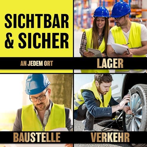 HELDENWERK Auto Warnweste 2er Set für Erwachsene europaweit einsetzbar - Reflektierende Warnwesten 2026 - PKW Sicherheitsweste, Pannenweste, KFZ Weste thumbnail 7