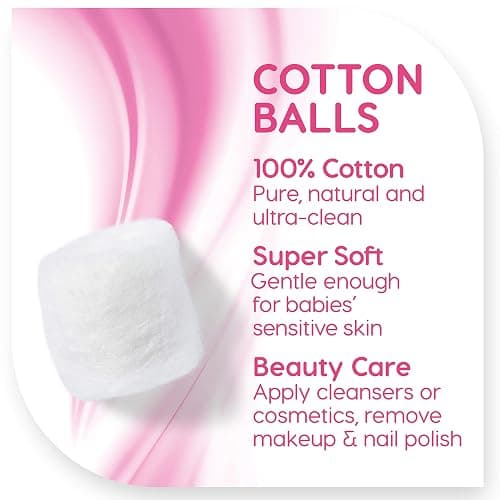 Simply Soft Premium Cotton Balls (600 Count), 100% Pure Cotton, Large Cotton Balls for Face and Nail Polish Remover thumbnail 4