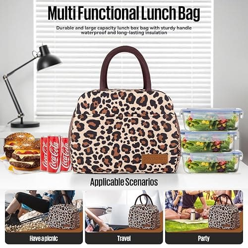 douyadady Lunch Bag Women/Men Lunch Box Women/Men (leopard) thumbnail 3