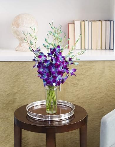 KaBloom - Exotic Sapphire Orchid Bouquet of Blue Orchids from Thailand with Vase - Fresh Flowers for Birthday, Valentine's & Mother's Day thumbnail 6