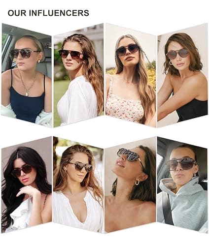 SOJOS Retro Aviator Sunglasses for Women Men,Trendy Rectangle Womens Mens Shades Sun Glasses SJ2202 - Brown Tortoise Frame/Brown Grading Lens thumbnail 2