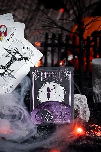 Disney Tim Burton's Nightmare Before Christmas Inspired Playing Cards Featuring Jack Skellington, 1 Deck for Halloween Gifts, Christmas Stocking Stuffers, or Vacation Travel Games thumbnail 10