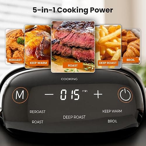 Kismile 5-in-1 Portable Glass Air Fryer, 2.6QT & 4.7QT Dual Glass Containers with Lids, 85% Less Oil, Compact Smart Air Fryer Oven for Deep Roast, Crisp, Keep Warm – Freezer & Dishwasher Safe thumbnail 5
