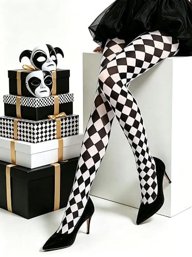 Moketiere Black and White Tights for Women thumbnail 3
