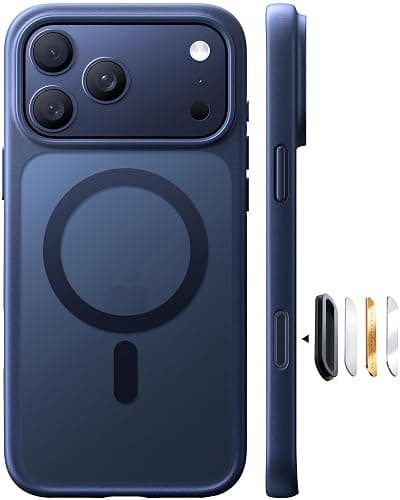 TORRAS Stronger Magnetic & Shockproof for iPhone 17 Pro Max Case, Fit for MagSafe, Mil-Grade Drop Protection, Camera Control, DIY Button, Slim for iPhone 17 Pro Max Phone Case Translucent Deep Blue - Image 1