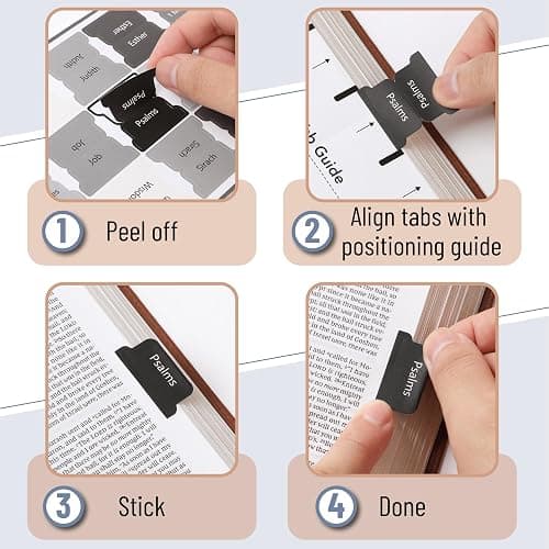 Mr. Pen- Bible Tabs, 75 Tabs, Gray, Laminated Bible Tabs for Women and Men, Bible Tabs for Study Bible, Bible Index Tabs, Bible Book Tabs, Bible Labels Tabs, Mr Pen Bible Tabs thumbnail 4