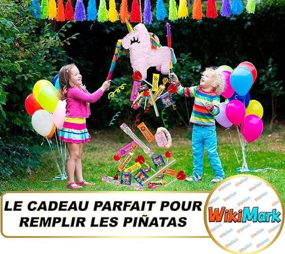 100 bonbons, friandises et bonbons remplis de piñata sans allergènes WikiMark - Pour remplir les sacs d'anniversaire, de fête, de Noël et d'Halloween. Sans gluten et sans lait. thumbnail 3