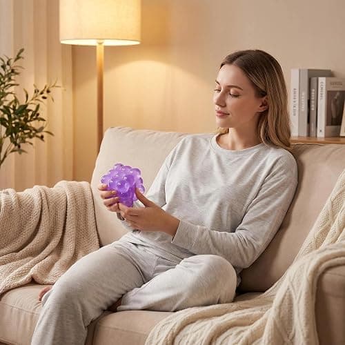 1PCS Soft TPR Squeeze Cube 4.5cm/1.77in Cube Stress Balls Squishy Fidget Toy for Stress Anxiety Relief Focus Sensory Toy for Adults Teen Autism ADHD Non-Toxic Calming Toy (Purple) thumbnail 2