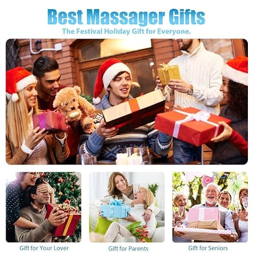 WOQQW Back Massager Neck Massage Pillow with Heat - Shiatsu Back Massager Present, Gifts for Women/Men/Mom/Dad - Deep Kneading Massage for Shoulder, Waist, Leg, Foot and Muscle - Glossy Black thumbnail 8