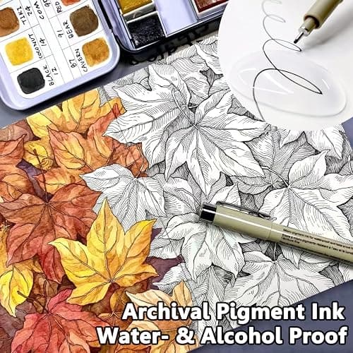 Muchcute Micro Fineliner Drawing Art Pens: 12 Black Fine Line Waterproof Ink Set Artist Supplies Archival Inking Markers Liner Sketch Outline Anime Gifts Manga Sketching Watercolor Zentangle Kit Stuff thumbnail 5