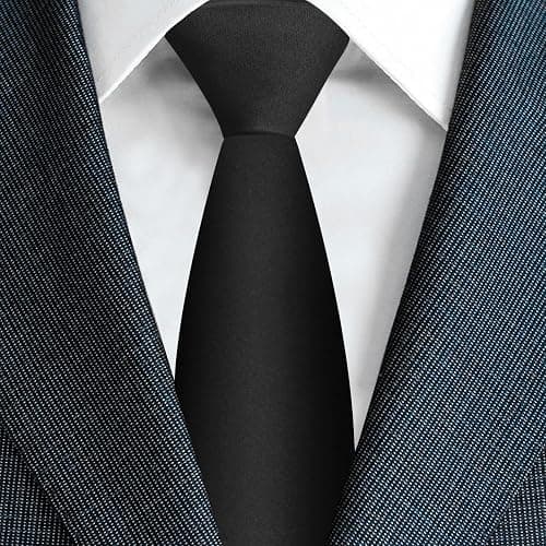 Puistr Men's Tie Pure Color 3.15" (8CM) Necktie Black Ties For Men | Plain Necktie for Formal Business Wedding thumbnail 6