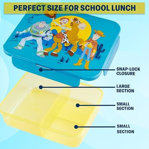 Get Trend Disney Toy Story Kids Lunch Box & Waterbottle Set, 3 Compartment Bento Box & Water Bottle with Straw, BPA-Free Dishwasher-Safe Lunch Kit for School, Travel, Gifts for Girls (Multi Toy Story) thumbnail 5
