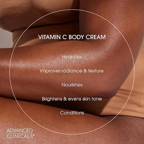 Advanced Clinicals Vitamin C Cream. Advanced Brightening Cream. Anti-aging cream for age spots, dark spots on face, hands, body. Large 16oz. thumbnail 3