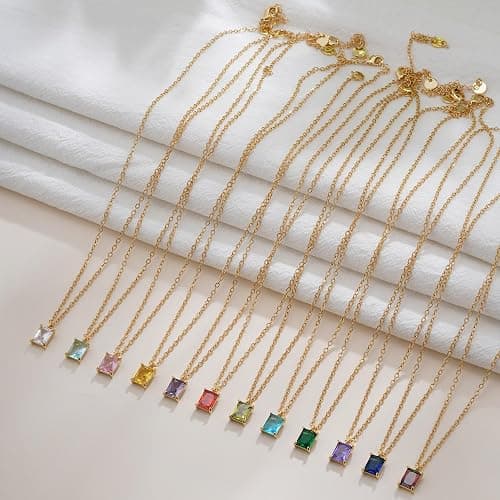 Eaciy Christmas Gifts for Grandkids Teen Girls - 18K Gold Plated Birthstone Necklace Stocking Stuffer for Teen Girls Birthday Gifts for 5 6 7 8 9 10 11 Year Old Girl thumbnail 6