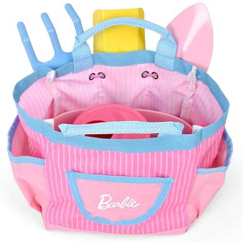 Barbie Garden Set – Real Gardening Tools for Kids with Watering Can, Metal Tools, Flower Pot and Storage Bag – Pink Tool Playset for Outdoors, 6 Pieces thumbnail 7