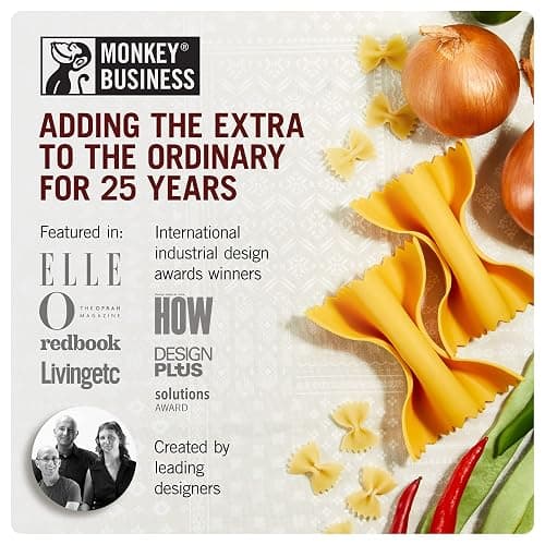 Monkey Business Pasta Shaped Silicone Kitchen Tools in a Gift Box / 2 of Our Big Pasta Shaped Kitchen Gadgets/Farfalloni Shaped Pot Grips, and Ravioli-Shaped Spoon Rest/Pasta Grande No. 2 thumbnail 8