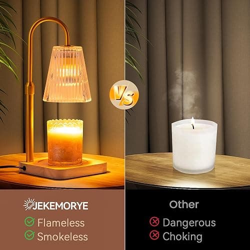 Candle Warmer Lamp Timer Adjustable - Height Wax Melt Electric Light Warming Dimmable Top Melter Heater for Melting Heating Small Jar Candles Gifts Women Mom Birthday Home Desk Decor with 2 Bulbs thumbnail 4