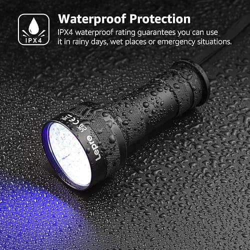 Lepro 51 LEDs UV Light Handheld Blacklight, UV Flashlight Black Light, 395nm Detector for Pet Urine, Stains, Bed Bug and Scorpions, Battery Not Included thumbnail 5
