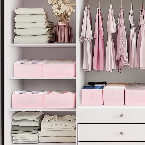 Criusia Drawer Organizer Clothes, 10 Pack Dresser Organizer for Baby Clothes, Underwear, Sock- Foldable Closet Organization and Storage Dividers Bins for Nursery, Bedroom (Pink) thumbnail 7