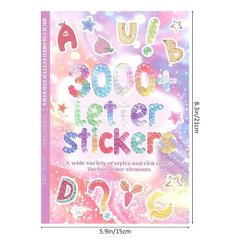 3000+ Pcs Alphabet Sticker for Journaling,Fun & Colorful Craft Letter Stickers for Junk Journal, Scrapbooking Supplies, Ideal DIY Decorative Gift for Women Teen Girls thumbnail 3