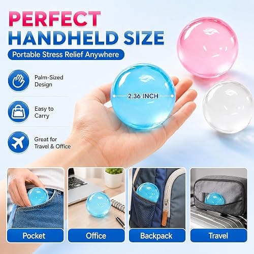 2pcs-S Coconut Oil Squishy Stress Ball for Stress Anxiety Relief | Super Soft Squishies Clear Fidget Squeeze Toy Fidget Toys for Kids Adult, Paartay Favors thumbnail 2