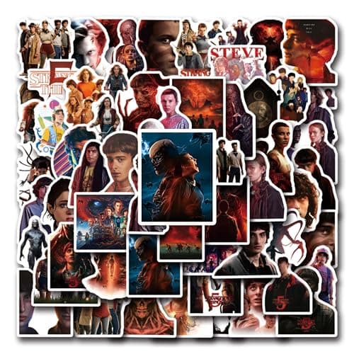 60pcs Movie Stranger Things 5 Stickers for Girl Waterproof Decal for Water Bottle,Adult Teen Kids Travel Case, Laptop, Guitar, Skateboard, Phone, Computer, Bike, Notebook, Helmet thumbnail 4