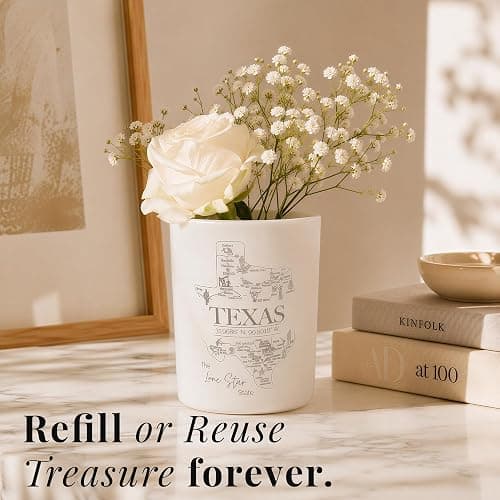 Texas Gifts Glow-Through Engraved Candle w/Teakwood, Tobacco & Rich Leather I Texas Decor for Home I Texas Souvenirs I Texas State Gifts I 9oz Jar, 50Hr Burn, USA Made thumbnail 7