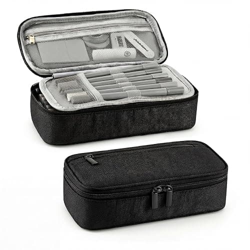 CNMTCCO Federmäppchen 5 Fächer, großer Vorrat federmäppchen große Größe mäppchen teenagerfeder mäppchen Unisex (Schwarz) - Image 1