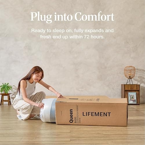 LIFEMENT Basic Full Graphite Infused Memory Foam Mattress in a Box | Medium Firm Bed, Fiberglass Free, CertiPUR-US & Oeko-TEX Certified Foam, Cooling Pressure Relief Comfort, 6 Inch thumbnail 5