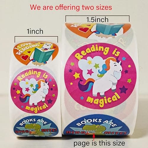 Reading Stickers for Kids, Motivational Book Stickers for Kindle 1.5inch Round 500pcs in 8 Designs, Incentive Reward Book Sticker for Adults, Teachers Supplies for Classroom thumbnail 7