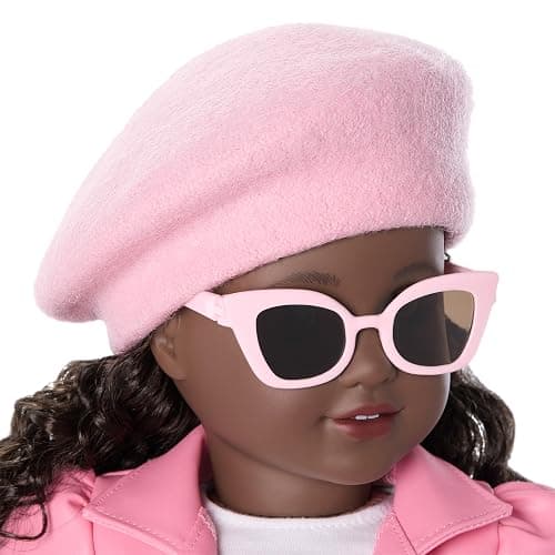 American Girl Truly Me 18-inch Doll Pink Chic Accessories with Purse, Beret, Sunglasses, and Heart Ring, for Ages 6+ thumbnail 2