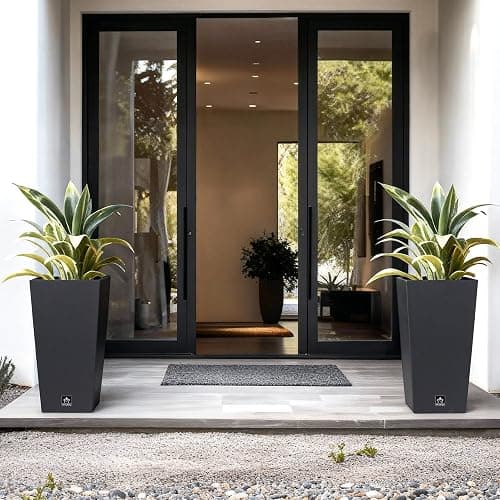 Maple99 Outdoor Planter 30 Inch – Large Tall Planters for Outdoor and Indoor Plants, Modern Tapered Design, Weather Resistant with Drainage Holes and Removable Insert Tray thumbnail 2