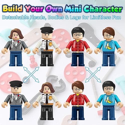 4BEE 24PCS Mini Figures Building Bricks, Minifigures Stuffer, Mini People Figures Only Toy, Kids Gift for Christmas, Halloween, Birthday Party Supplies, Easter Eggs thumbnail 5