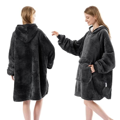Krifey Wearable Blanket Hoodie, Oversized Sherpa Fleece Sweatshirt with Giant Pocket, Birthday Gifts for Women, Warm Christmas Gift for Mom, Wife, or Girlfriend thumbnail 3
