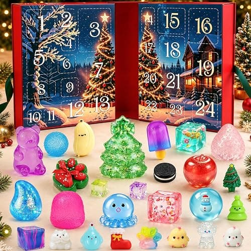 Squishy Advent Calendar 2026, 24 Day Countdown for Kid and Adult | Includes 24 Squishy Toys Stress-Relieving Sensory Toys Christmas Countdown, Party Favors, Stocking Stuffers and Gifts thumbnail 7
