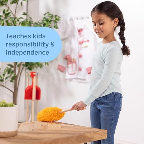 Melissa & Doug Dust Sweep Mop 6-Piece Pretend Play Set, Toddler Toy Cleaning, Pretend Play Home Cleaning, Kids Broom and Mop Set for Ages 3+ thumbnail 7