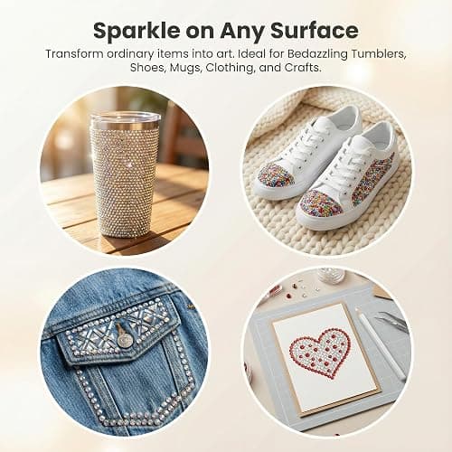 8000Pcs 4mm Rhinestones for Bedazzling, Bedazzler Kit with Rhinestones and Tools, Flatback Resin Jelly AB Colorful Rainbow Crystals Gems Set with Glue for Nail Art Crafting Clothes Crafts thumbnail 7