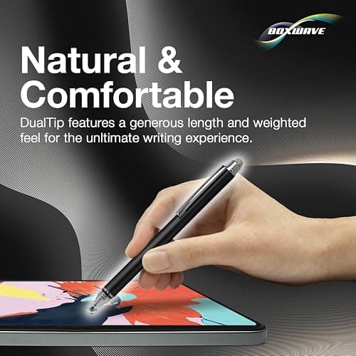 BoxWave Stylus Pen Compatible with Skylight Calendar (15 inch) - DualTip Capacitive Stylus, Fiber Tip Disc Tip Capacitive Stylus Pen - Jet Black thumbnail 5