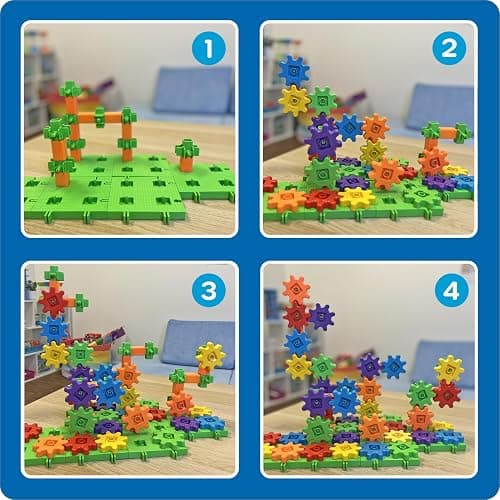 Learning Resources Gears 100-Piece Deluxe Building Set -STEM Activities, Fine Motor Skills, Toddler Explorer Kit, Science and Construction, Boys and Girls Gifts thumbnail 6