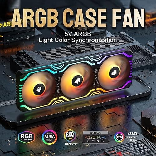 Asiahorse Matrix-Black 56 Addressable LEDs RGB Fans, 360MM All-in-One Square Frame Integrated RGB Case Fan with MB Sync/Analog Controller, PWM Control Fan for Computer Case and Liquid Cooling System - 360MM - black-360 thumbnail 2