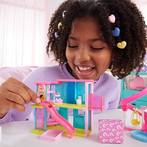 Barbie Mini BarbieLand Doll House Sets, Mini Dreamhouse with Surprise 1.5-inch Barbie Doll, Furniture & Accessories, Plus Elevator & Pool thumbnail 2