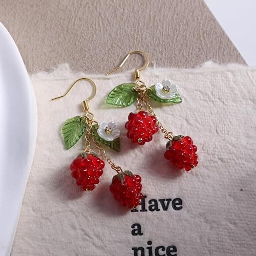 Cute Fruit earring,Dangle Drop Lightweight Food Earrings for Women thumbnail 2