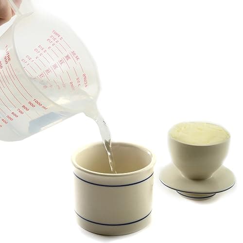 Norpro Glazed Stoneware Butter Keeper,White thumbnail 6