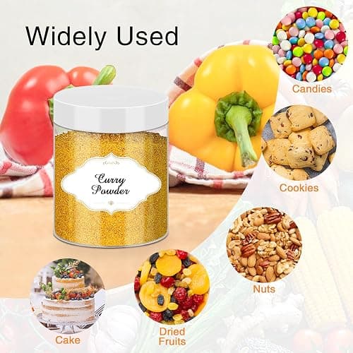 PeacePeo 8 OZ Plastic Jars, 48 Pack Clear Slime Containers with Lids | Stackable Leakproof Storage Jars, White Lids, Round Empty, Wide Mouth, for Pantry, Cabinet and Countertop Organization thumbnail 5