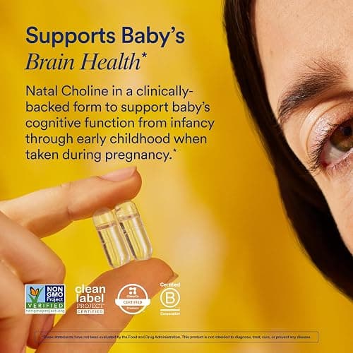 Ritual Natal Choline Supplement - 550mg - to Support Baby’s Cognitive Function When Taken During Pregnancy and Postpartum Choline Content in Breastmilk* - Vegan - Citrus - 60 Capsules - 30 Servings | Support Baby’s Cognitive Function When Taken During Pregnancy and Postpartum Choline Content in Breastmilk* - Vegan - Citrus thumbnail 2