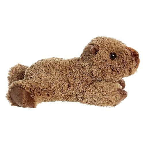 Aurora Mini Flopsie 9" Charlie Capybara Adorable Stuffed Animal | Compact tummy-lying animals with bean-filled stability thumbnail 6