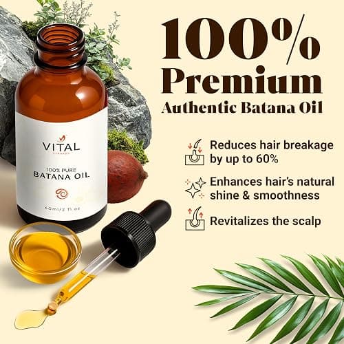 Vital Strands Batana Oil for Hair Growth – 100% Pure & Organic Botana Oil from Honduras – Strengthens, Thickens & Restores Natural Hair – Cold Pressed Raw Scalp & Hair Treatment for Men & Women – 60ml thumbnail 4